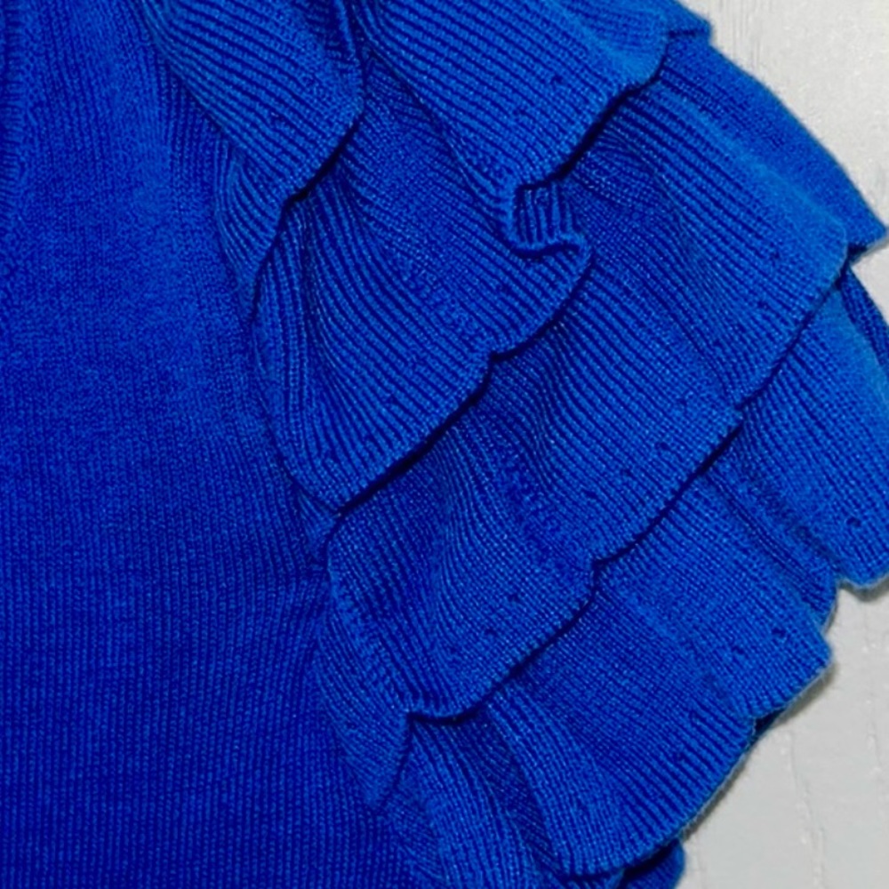 RED VALENTINO
Knit Scalloped Ruffle Short Sleeve Top - Picture 5 of 5